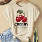 Camiseta Feminina Lançamento Estampada Cereja Cherry 100% algodão