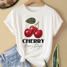 Camiseta Feminina Lançamento Estampada Cereja Cherry 100% algodão