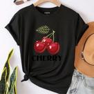 Camiseta Feminina Lançamento Estampada Cereja Cherry 100% algodão