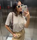 Camiseta feminina listrada