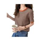 Camiseta Feminina Listrada Manga Curta - Estilo Coreano Soltinho para Verão