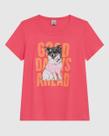 Camiseta Feminina Manga Curta Estampa Frontal Em Malha Algodão