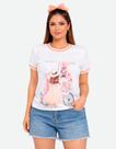 Camiseta Feminina Manga Curta Estampa Paris Bicicleta Linda Camiseta Feminina Manga Curta Estampa Paris Bicicleta Linda