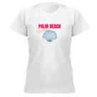 Camiseta feminina manga curta Palm Beach Waves novidade divertida