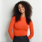 Camiseta Feminina Manga Longa Uv50 Inverno/verão Dry Fit Laranja