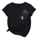 Camiseta Feminina Moda Astronauta Desenho Planetas Algodão