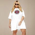 Camiseta Feminina Moda Jovem Oversized Plus Size Diversas Estampas 100% Algodão Verão