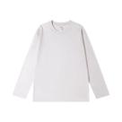 Camiseta Feminina Oversized Azul De Manga Longa 230 GSM Casual Básica Lisa Branca Preta WAVLATII