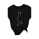 Camiseta Feminina Oversized com Estampa de Gato - Moda Coreana - Manga Curta