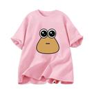 Camiseta Feminina Oversized Com Estampa Divertida, Manga Curta, Streetwear, Top Hungy Pou Uwu