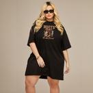 Camiseta Feminina Oversized Plus Size Camisetão Max Over Gola Redonda De Algodão Moda Western Rodeio