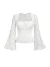 Camiseta feminina plus size grunge floral Mesh Flare Manga
