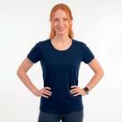 Camiseta Feminina Pré-Encolhida e Amaciada Marinho - 100% Algodão, Tamanhos P a GGG