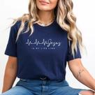 Camiseta Feminina Premium Jesus minha Linha de Vida Azul Marinho Manga Curta Gola Redonda, Toque Macio e Elegante 100 Algodão