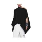 Camiseta Feminina Preta Com Corte Irregular E Manga Morcego, Gola Assimétrica, Solta, Moda Primavera