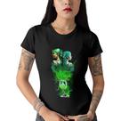 Camiseta Feminina Preta Drink Absinto Brisa Fadas Verdes