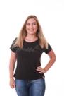 Camiseta Feminina Preta Estampa Beautiful Relevo