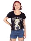 Camiseta Feminina Rainha Elsa Tatuada Preta