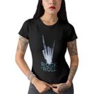 Camiseta Feminina Rock N' Roll Raio-X Preta