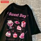 Camiseta Feminina Rosa com Estampa de Sorvete - Algodão Macio e Respirável