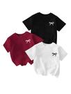 Camiseta feminina RoseSeek Bow Cherry com estampa de manga curta 10Y Camiseta feminina RoseSeek Bow Cherry com estampa de manga curta 10Y