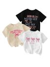 Camiseta feminina RoseSeek Bow Cherry com estampa de manga curta 13Y Camiseta feminina RoseSeek Bow Cherry com estampa de manga curta 13Y