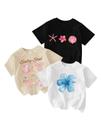 Camiseta feminina RoseSeek Bow Cherry com estampa de manga curta 13Y Camiseta feminina RoseSeek Bow Cherry com estampa de manga curta 13Y
