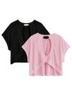 Camiseta feminina RoseSeek com costas abertas, sem encosto, manga curta, 8Y