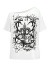 Camiseta feminina RoseSeek com estampa grunge Off The Shoulder