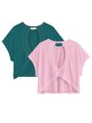 Camiseta feminina RoseSeek de costas abertas com corte cruzado em rosa/verde