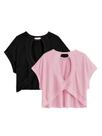 Camiseta feminina RoseSeek de costas abertas com corte cruzado rosa