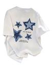 Camiseta feminina RoseSeek Graphic Star Print de manga curta 13Y