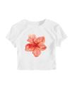 Camiseta feminina RoseSeek Letter Bow com estampa de manga curta 9Y