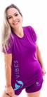 Camiseta feminina roxa com proteção UV50+