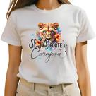 Camiseta Feminina Seja Forte e Corajosa Leão de Judá Yoshua Religioso Camisa 100% Algodão Camiseta Feminina Seja Forte e Corajosa Leão de Judá Yoshua Religioso Camisa 100% Algodão