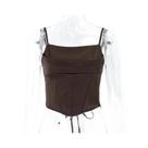 Camiseta Feminina Sexy Sem Costas Com Alça Espaguete, Top Curto Com Cadarço, Skinny, Para Festa, Camiseta Feminina Sexy Sem Costas Com Alça Espaguete, Top Curto Com Cadarço, Skinny, Para Festa,