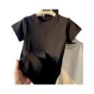 Camiseta Feminina Slim Fit De Manga Curta, Top Casual Básico Macio Para Primavera E Verão