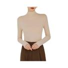 Camiseta Feminina Slim Fit De Manga Longa Com Gola Alta, Confortável E Amiga Da Pele, Sem Costura,
