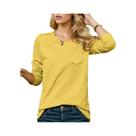 Camiseta Feminina Solta De Manga Comprida Com Gola Redonda Em Mistura De Algodão Estilo Europeu