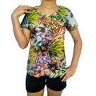 Camiseta Feminina Soltinha Gola Careca Manga Curta Estampas Sortidas Viscolycra Pp ao Plus Size