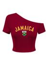 Camiseta feminina SweatyRocks Jamaica One Shoulder Letter