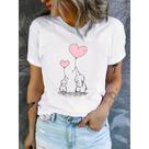 Camiseta Feminina T-shirt Elefantinhos Fofos Coração 100% Algodão Premium