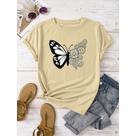 Camiseta Feminina T-shirt Floral Borboleta Margarida 100% Algodão Premium