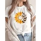 Camiseta Feminina T-shirt Floral Girassol Borboleta 100% Algodão Premium Camiseta Feminina T-shirt Floral Girassol Borboleta 100% Algodão Premium
