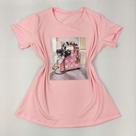 Camiseta Feminina T-Shirt Luxo Rosa Claro Bebê tamanho M