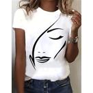 Camiseta Feminina T-shirt Silhueta Rosto 100% Algodão Premium