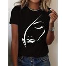Camiseta Feminina T-shirt Silhueta Rosto 100% Algodão Premium