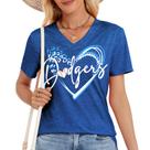 Camiseta feminina Talovee Baseball Mom gola V azul M Camiseta feminina Talovee Baseball Mom gola V azul M