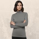 Camiseta Feminina Térmica Gola Alta Manga Longa Proteção Uv Blusa Segunda Pele Frio/Calor/Casual