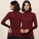 Camiseta Feminina Térmica Gola Alta Manga Longa Proteção Uv Blusa Segunda Pele Frio/Calor/Casual